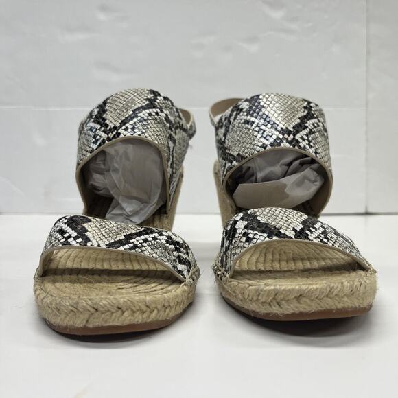 Kenneth Cole Wedge Snakeskin Espadrille Sandals Women's 9.5M Open Toe Slingback - Picture 4 of 15